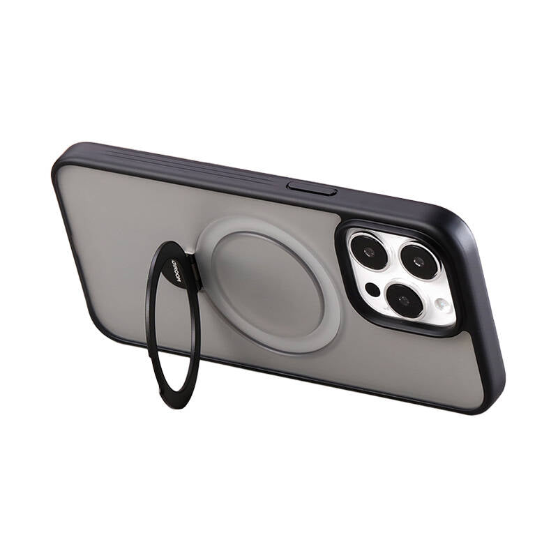 Magnetic protective phone case with holder Joyroom JR-BP004 for iPhone 15 Pro (black) - Image 1