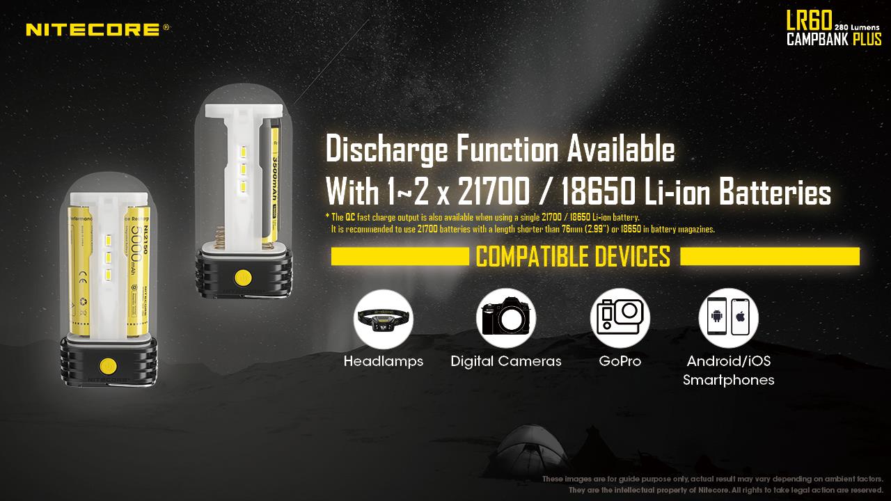 FLASHLIGHT LAMP SERIES/280 LUMENS LR60 NITECORE