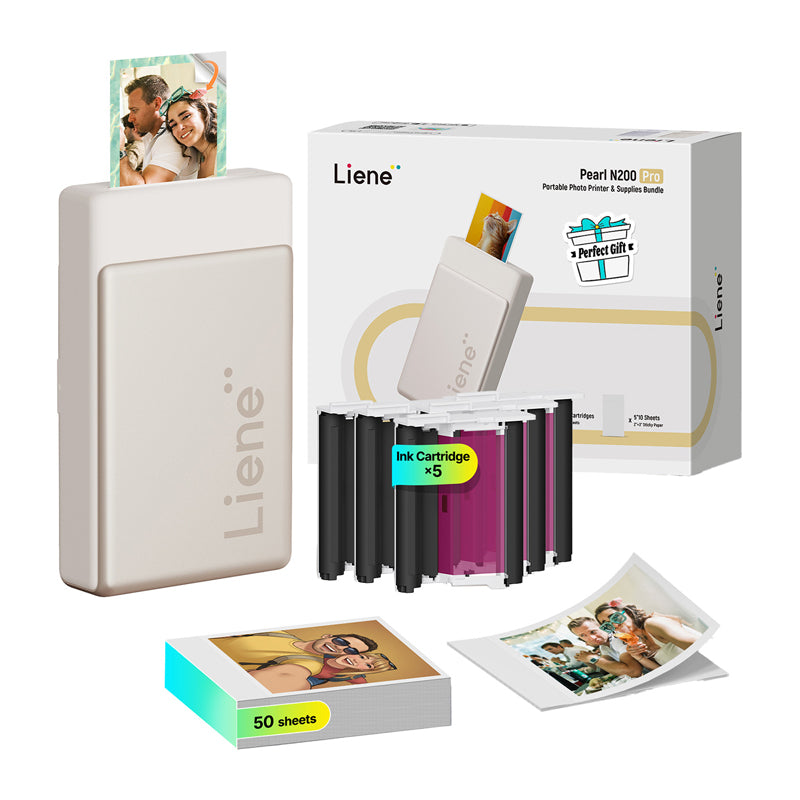 Liene Pearl N200 Pro 2x3" Portable Photo Printer Kit (Gold) - Image 2