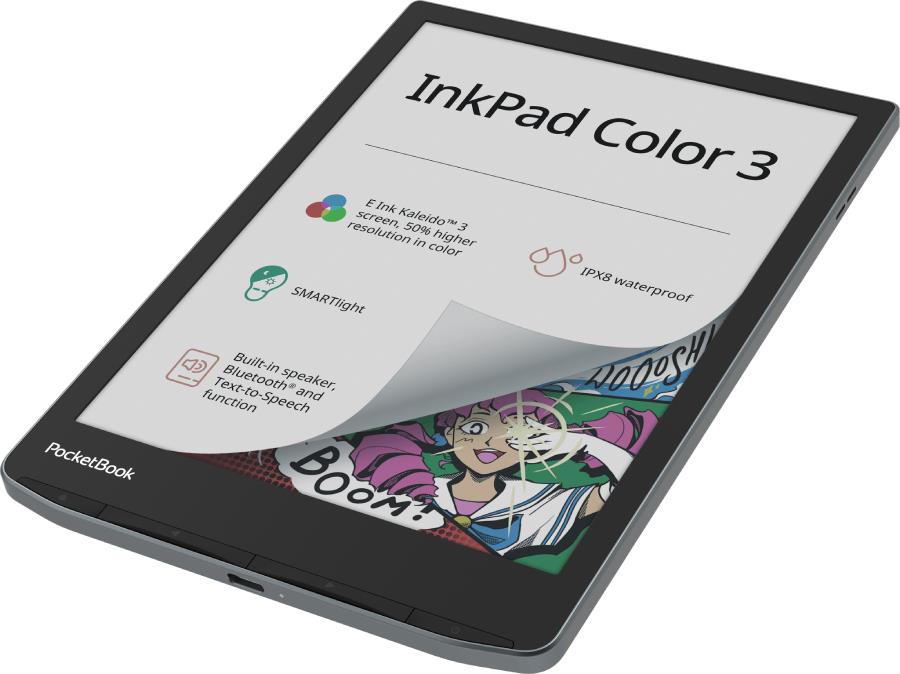 E-Reader POCKETBOOK InkPad Color 3 7.8" 1872x1404 1xUSB-C Wireless LAN Bluetooth PB743K3-1-WW