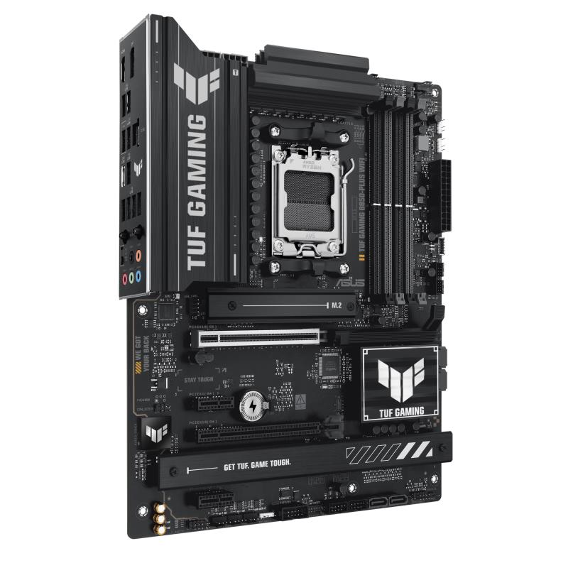 Mainboard ASUS AMD B850 SAM5 ATX Memory DDR5 Memory slots 4 2xPCI-Express 4.0 1x 1xPCI-Express 4.0 16x 1xPCI-Express 5.0 16x 3xM.2 1xHDMI 1xDisplayPort 2xUSB 2.0 4xUSB 3.1 3xUSB 3.2 1xUSB-C 1xRJ45 5xAudio port TUFGAMINGB850-PLUSWIFI