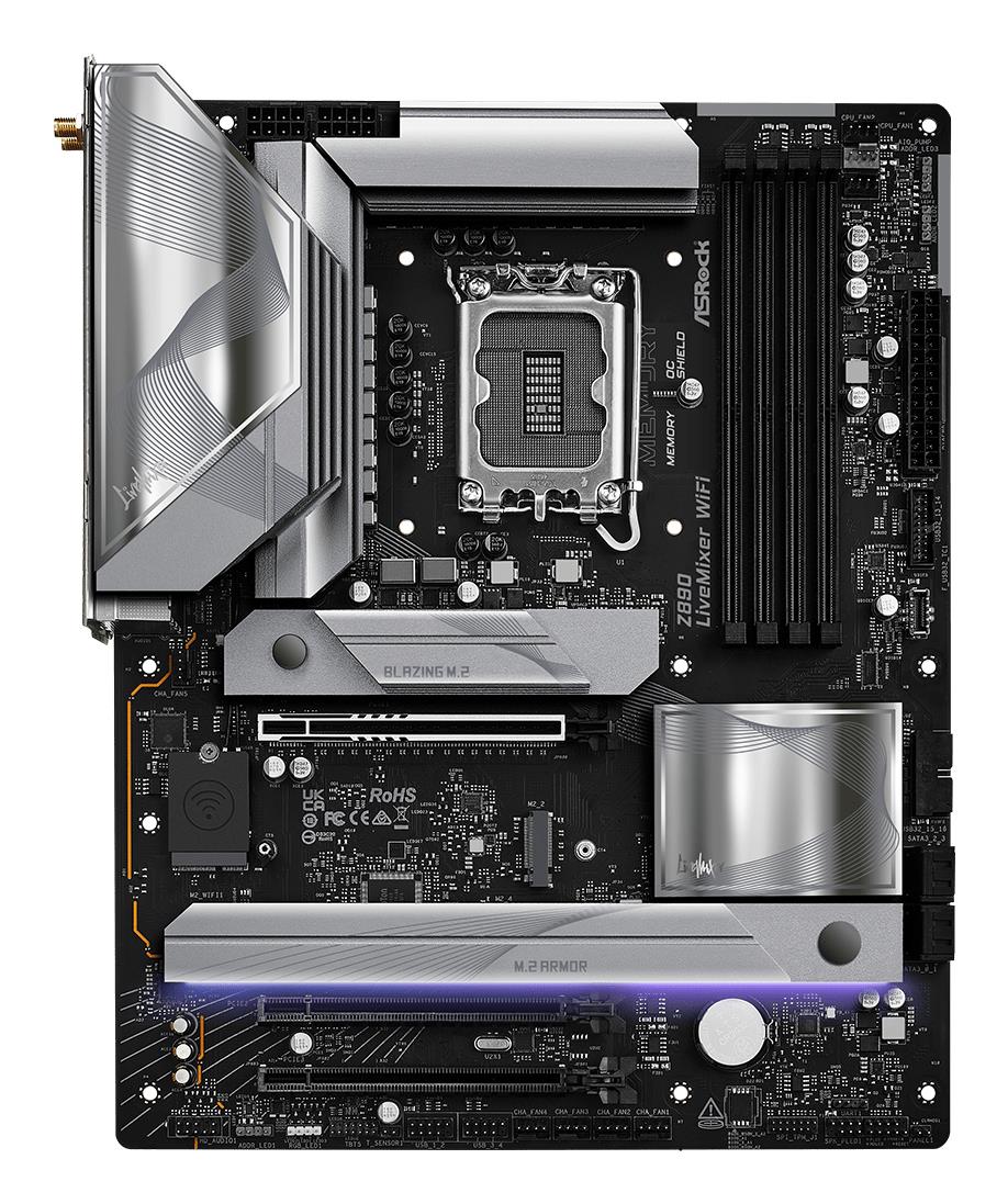 Mainboard ASROCK Intel Z890 LGA 1851 (Socket V1) ATX RAM DDR5-SDRAM 4xSlots Wi-Fi Yes Bluetooth Yes Z890LIVEMIXERWIFI