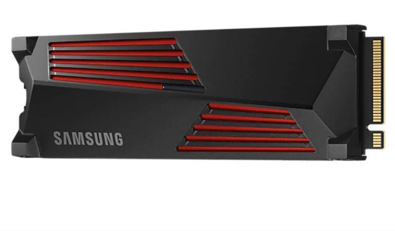 SSD SAMSUNG 990 PRO with Heatsink 1TB M.2 PCIE NVMe MLC Write speed 6900 MBytes/sec Read speed 7450 MBytes/sec 2.3mm TBW 600 TB MTBF 1500000 hours MZ-V9P1T0GW