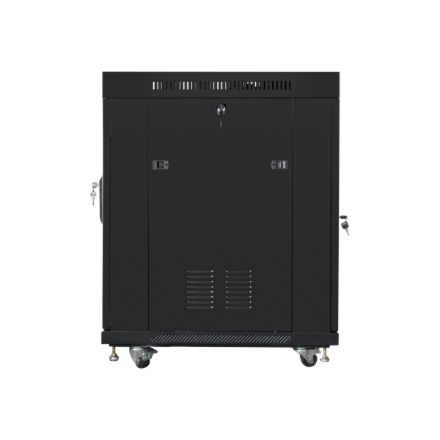 Lanberg | Rack cabinet 19" free-standing 15U/600x800 (flat pack) with glass door, LCD | FF01-6815-12BL | Black