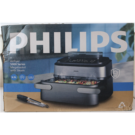 SALE OUT. Philips NA565/02 Airfryer with steam function, flexible Megabasket, 10 L, Silver/Black | Philips DAMAGED PACKA