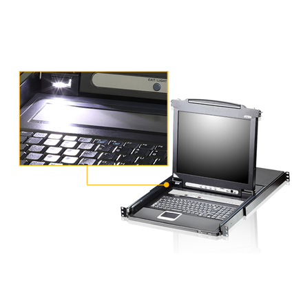 Aten | 8-Port PS/2-USB VGA 17" LCD KVM Switch with Daisy-Chain Port and USB Peripheral Support | CL5708M