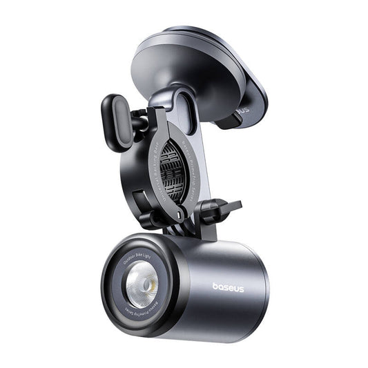 Baseus PrimeTrip 2-in-1 bike mount, phone holder + flashlight (black) - Product Image 1