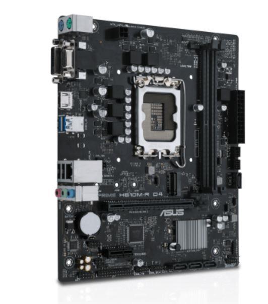 Mainboard ASUS Intel H610 LGA1700 Micro-ATX Memory DDR4 Memory slots 2 1xPCI-Express 1x 1xPCI-Express 16x 1xM.2 1x15pin D-sub 2xDVI-D 1xHDMI 2xUSB 2.0 2xUSB 3.2 2xPS/2 1xRJ45 3xAudio port PRIMEH610M-RD4-SI