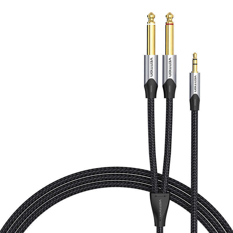 Audio cable mini jack 3.5mm to 2x jack 6.35mm male Vention BARHK 8m - Product Image 1