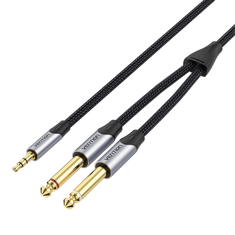 Audio cable mini jack 3.5mm to 2x jack 6.35mm male Vention BARHK 8m - Product Image 3