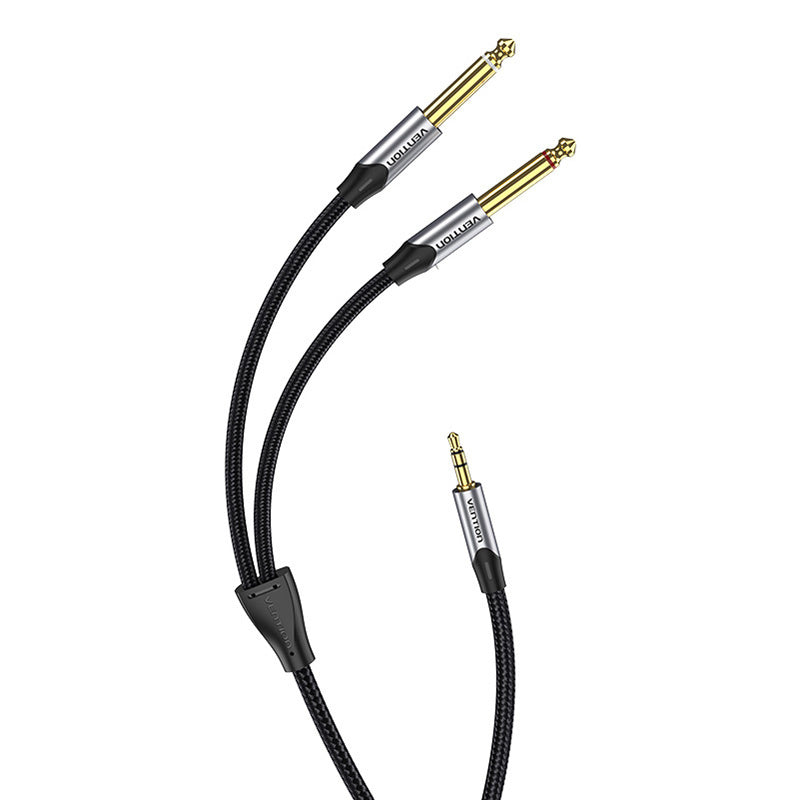 Audio cable mini jack 3.5mm to 2x jack 6.35mm male Vention BARHK 8m - Product Image 5