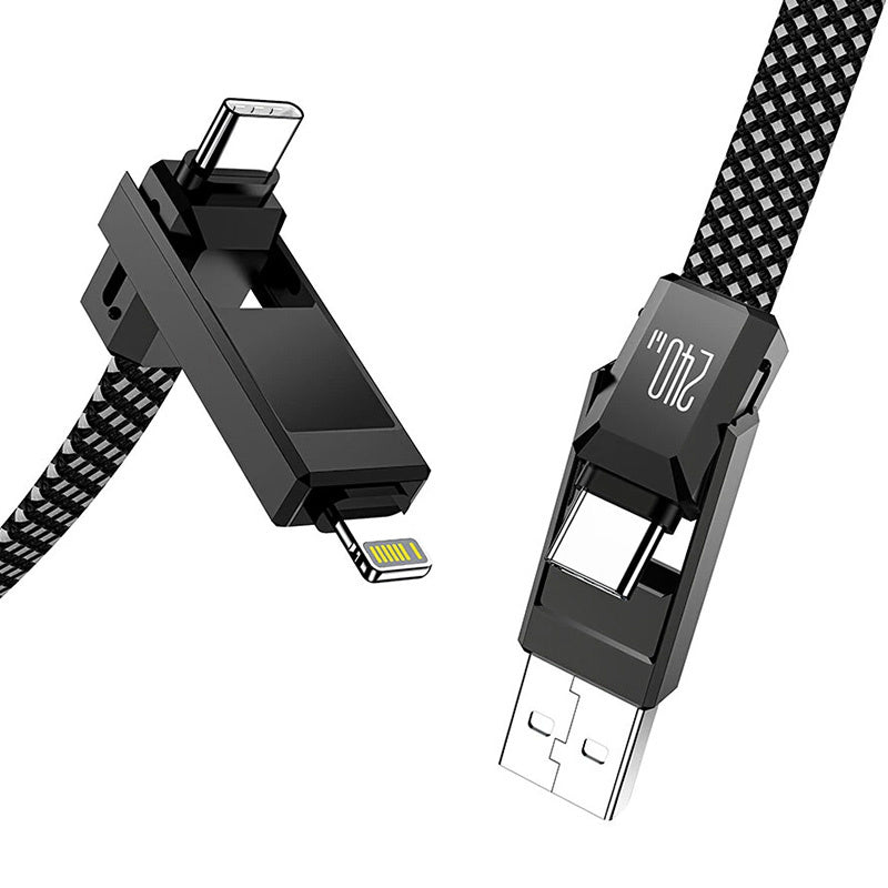 Blitzwolf BW-HDC7 4-in-1 USB+C+Lightning cable 240W 1.2m (black) - Product Image 4
