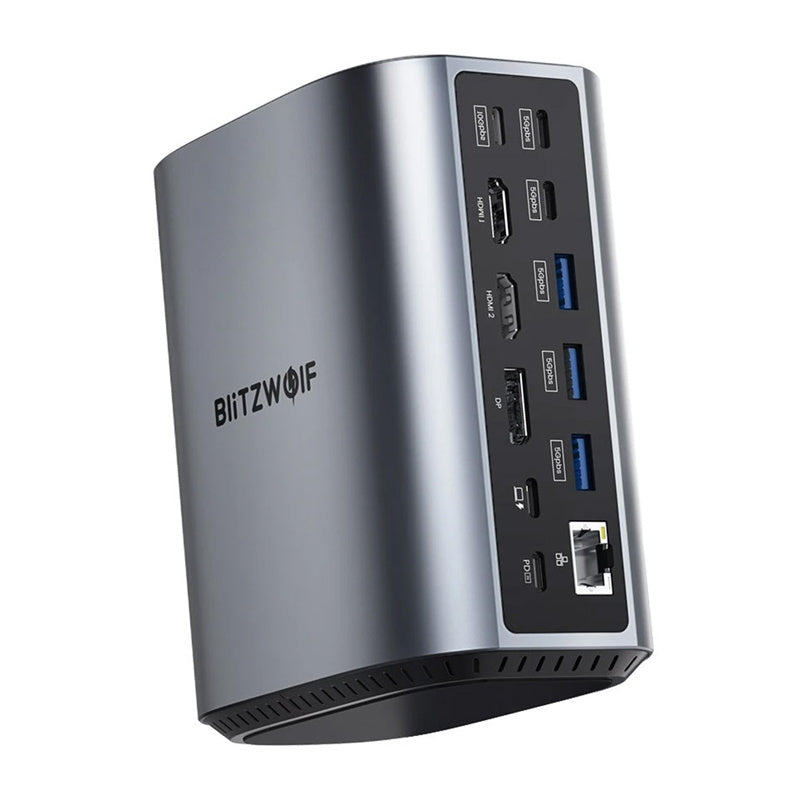 Blitzwolf BW-TH15 17in1 Docking Station 2xHD+DP+4xC+3xUSB 3.0+USB 3.1+C 3.2+C PD+RJ45+micro SD+SD+3.5mm Audio - Product Image 3
