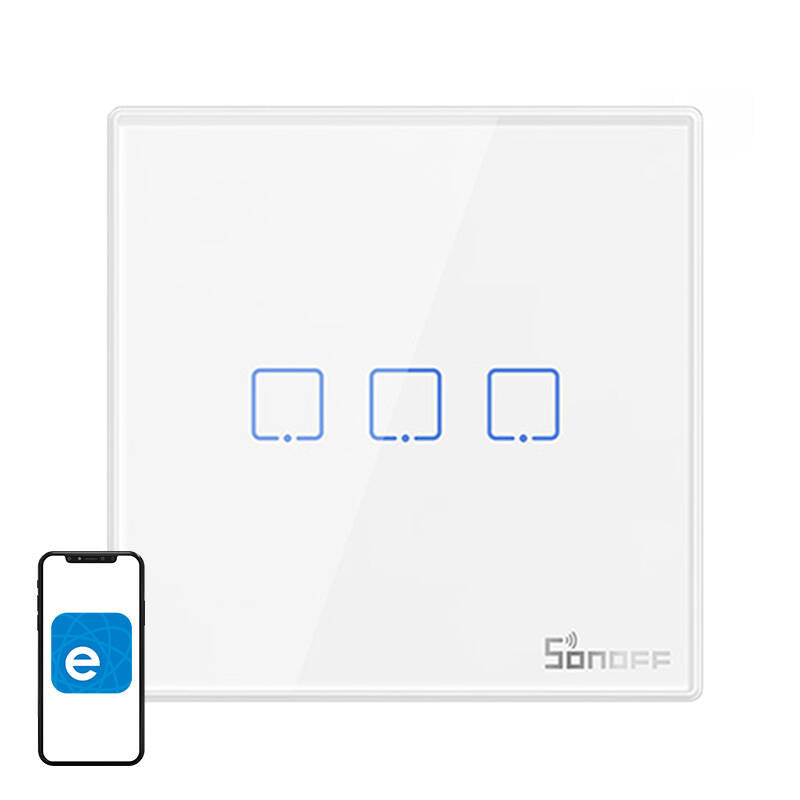 Smart Wireless Wall Switch Sonoff T2EU3C-RF 433MHz (3-channel) - Image 1
