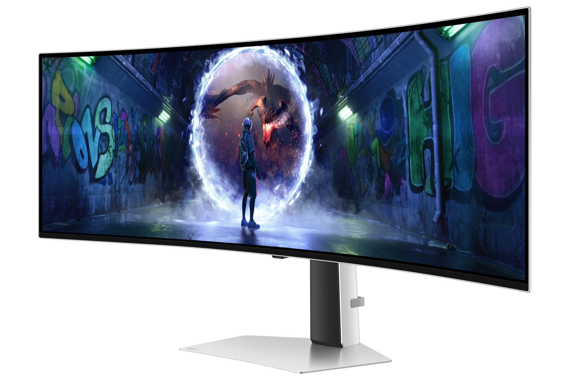 Monitor SAMSUNG Odyssey G9 G93SD 49" Gaming/Curved Panel OLED 5120x1440 32:9 240 Hz 0.03 ms Colour White LS49DG934SUXEN