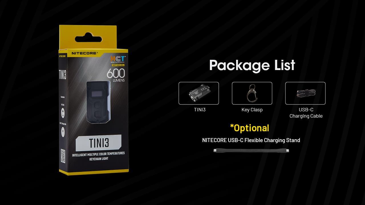 FLASHLIGHT T SERIES 600 LUMENS/TINI3 NITECORE