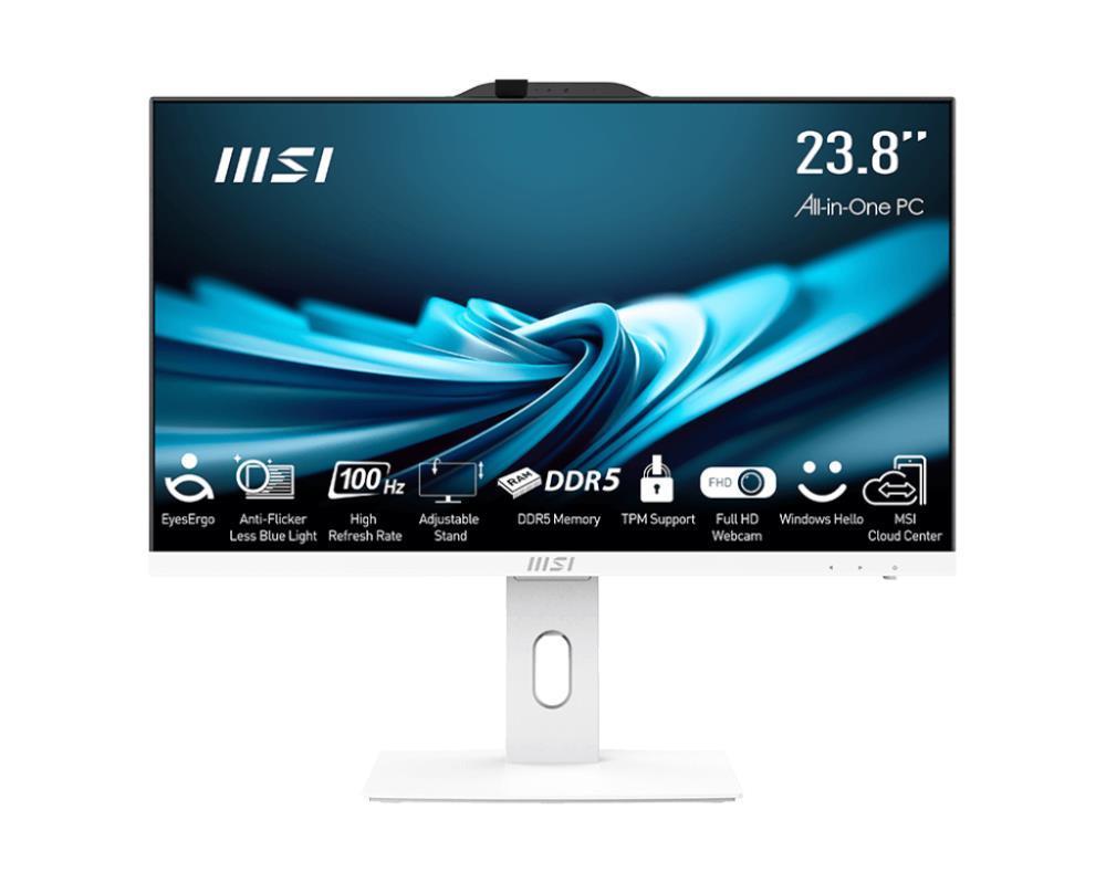 Monoblock PC MSI PRO AP241P 14M Business All in One CPU Core i5 i5-14400 2500 MHz Screen 23.8" RAM 16GB DDR5 5600 MHz SSD 500GB Graphics card Intel UHD Graphics Integrated Windows 11 Pro Colour White PROAP242P14M-891EU