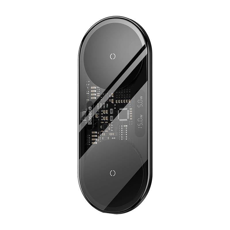 Dual Qi wireless charger Baseus Digital LED Display, 20W - Image 3