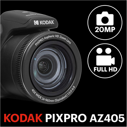 Kodak | Digital Camera | Pixpro AZ405 | 16 MP | Optical zoom 40x x | Display diagonal 3 " | Video recording | Black