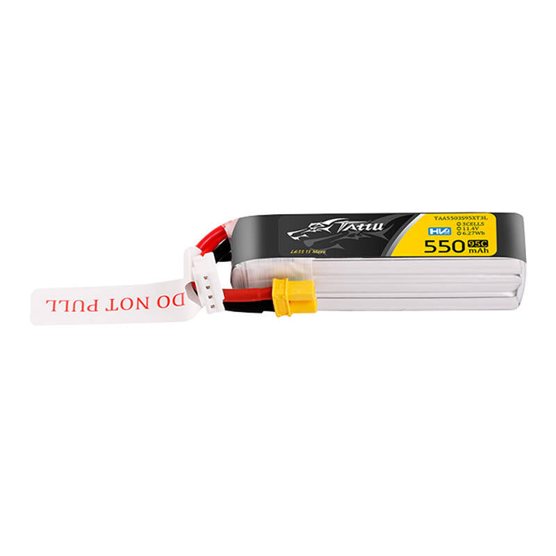 Tattu 3s 550mAh 95C 11.4V HV Lipo Battery with XT30 Plug Long-Pack Connector - Image 1