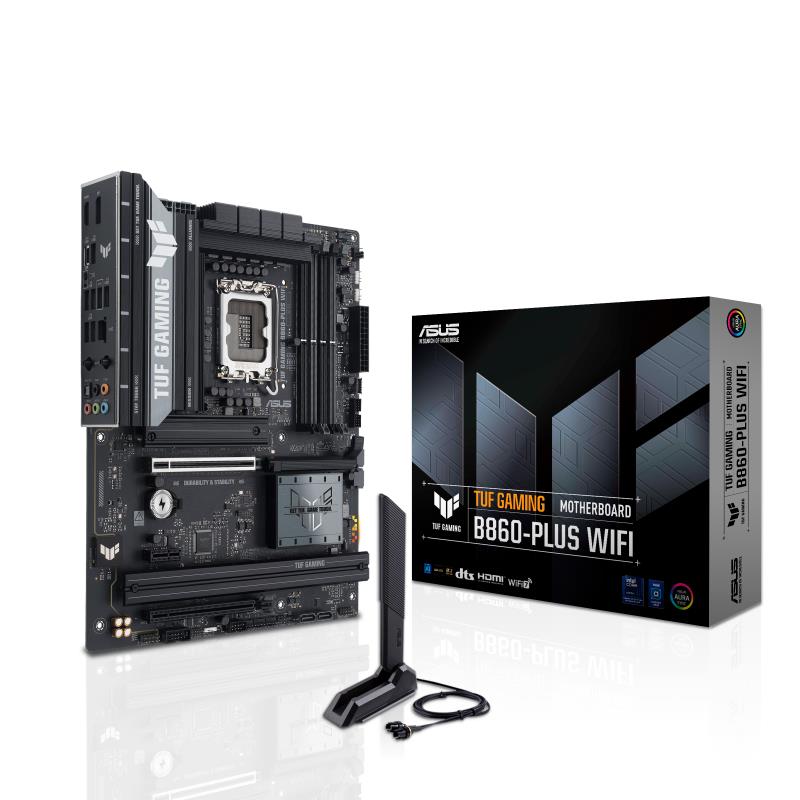 Mainboard ASUS Intel B860 Express LGA1851 ATX Memory DDR5 Memory slots 4 1xPCI-Express 4.0 1x 1xPCI-Express 4.0 16x 1xPCI-Express 5.0 16x 3xM.2 1xHDMI 1xDisplayPort 2xUSB 2.0 3xUSB 3.0 2xUSB 3.2 1xUSB-C 1xOptical S/PDIF 1xRJ45 5xAudio port
