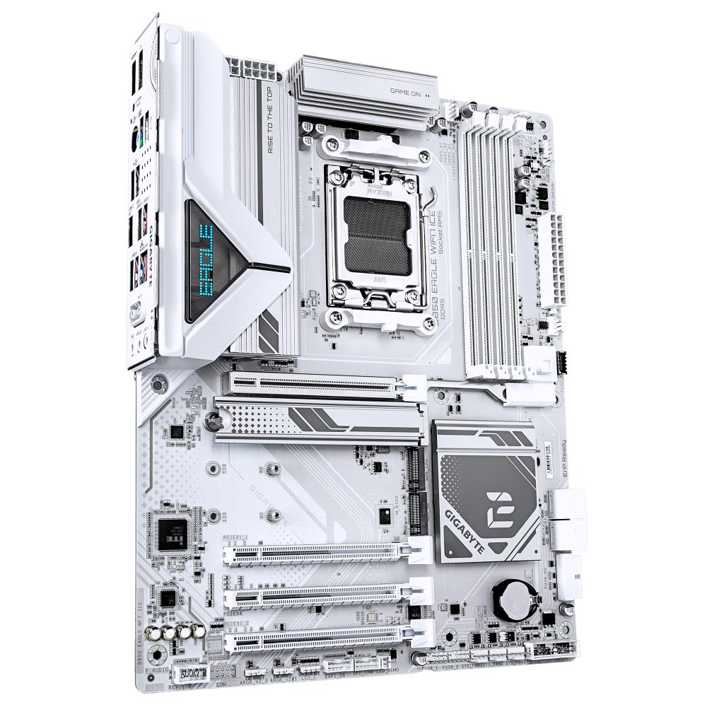 Mainboard GIGABYTE AMD B850 SAM5 ATX Memory DDR5 Memory slots 4 2xPCI-Express 3.0 1x 1xPCI-Express 4.0 4x 1xPCI-Express 5.0 16x 3xM.2 1xHDMI 1xDisplayPort 4xUSB 2.0 4xUSB 3.2 1xUSB-C 1xPS/2 1xRJ45 3xAudio port B850EAGLEWF7ICE