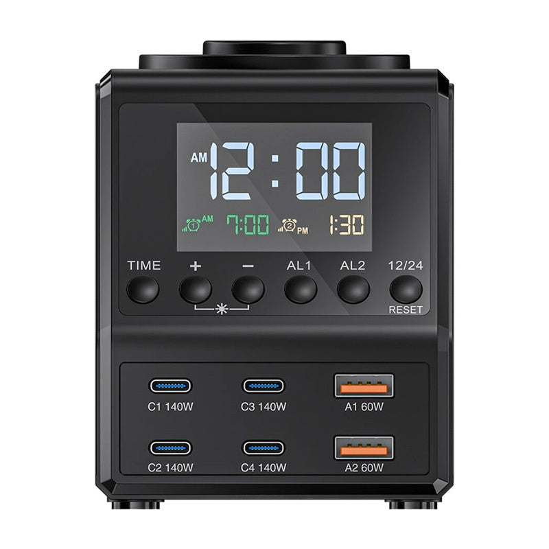 Blitzwolf BW-FW10 alarm clock with charger 2xUSB-A, 4xUSB-C, 240W - Product Image 4