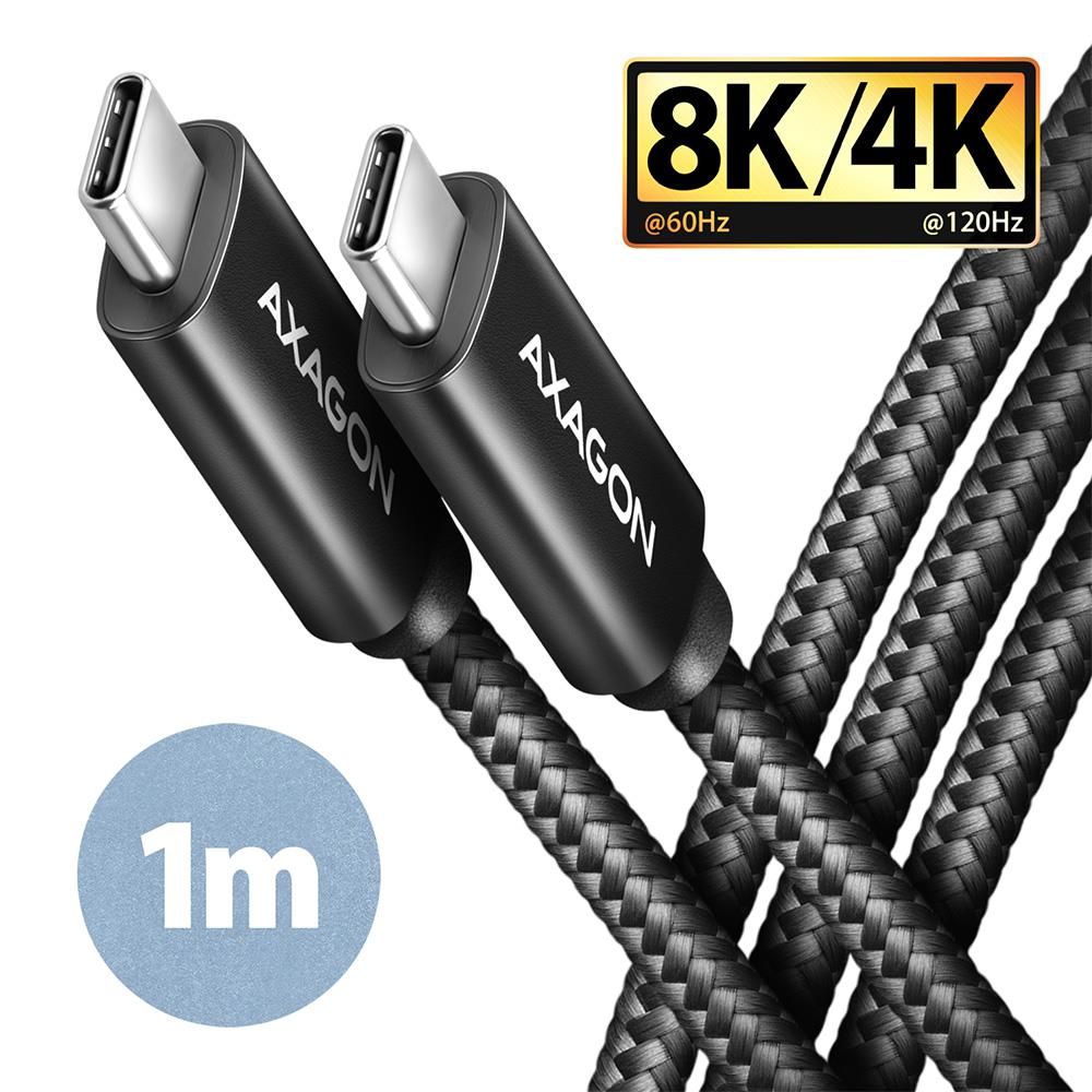 CABLE USB-C TO USB-C 1M 100W/8K BLACK BUCM432-CM10AB AXAGON