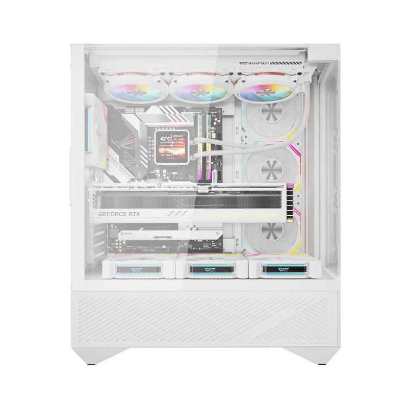 Darkflash DY460 computer case (White) + 4 ARGB fans - Product Image 1