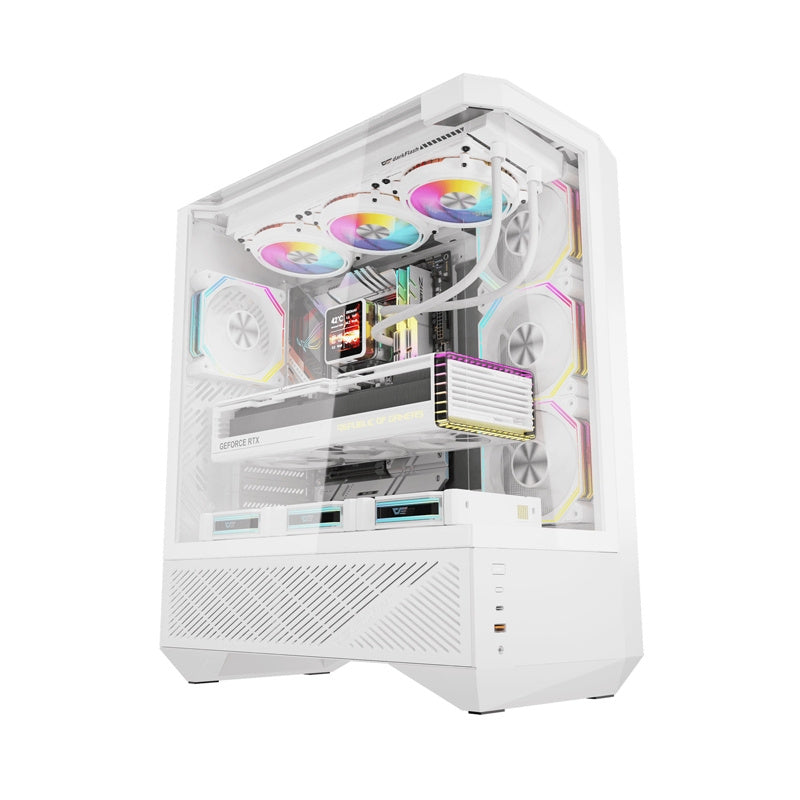 Darkflash DY460 computer case (White) + 4 ARGB fans - Product Image 1