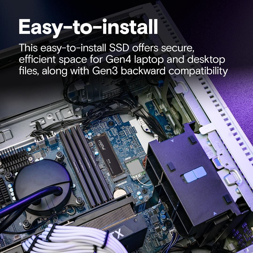 SSD CRUCIAL 800xTBW rating Read speed 7100 MB/s Write speed 6000 MB/s NVMe Yes PCI Express 4.0 M.2 4000 GB P310 CT4000P310SSD8