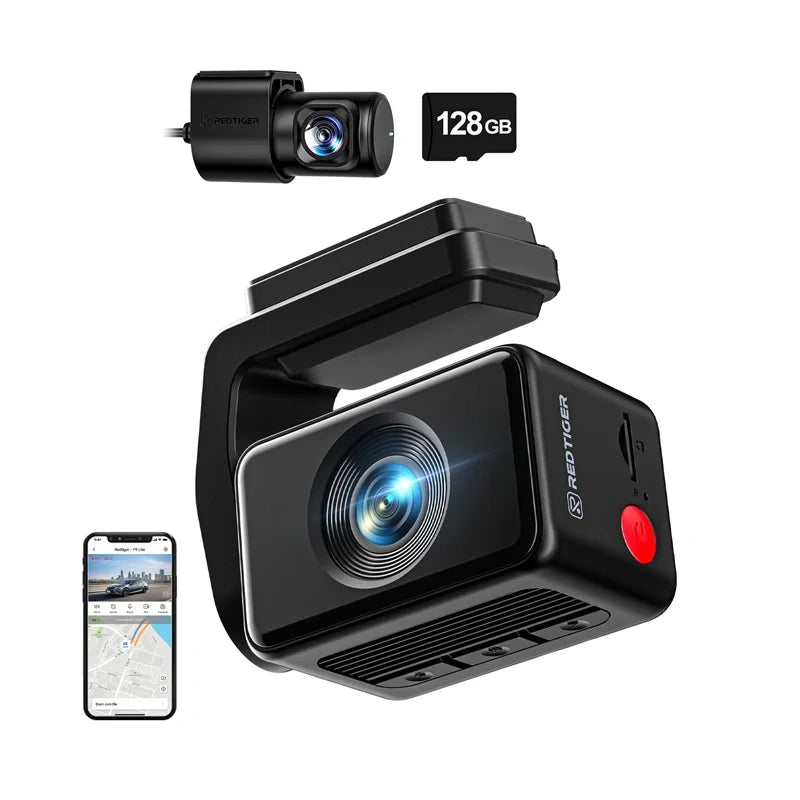 REDTIGER F4 Pro WiFi 4K + 1080p 128GB Dash Cam - Image 1