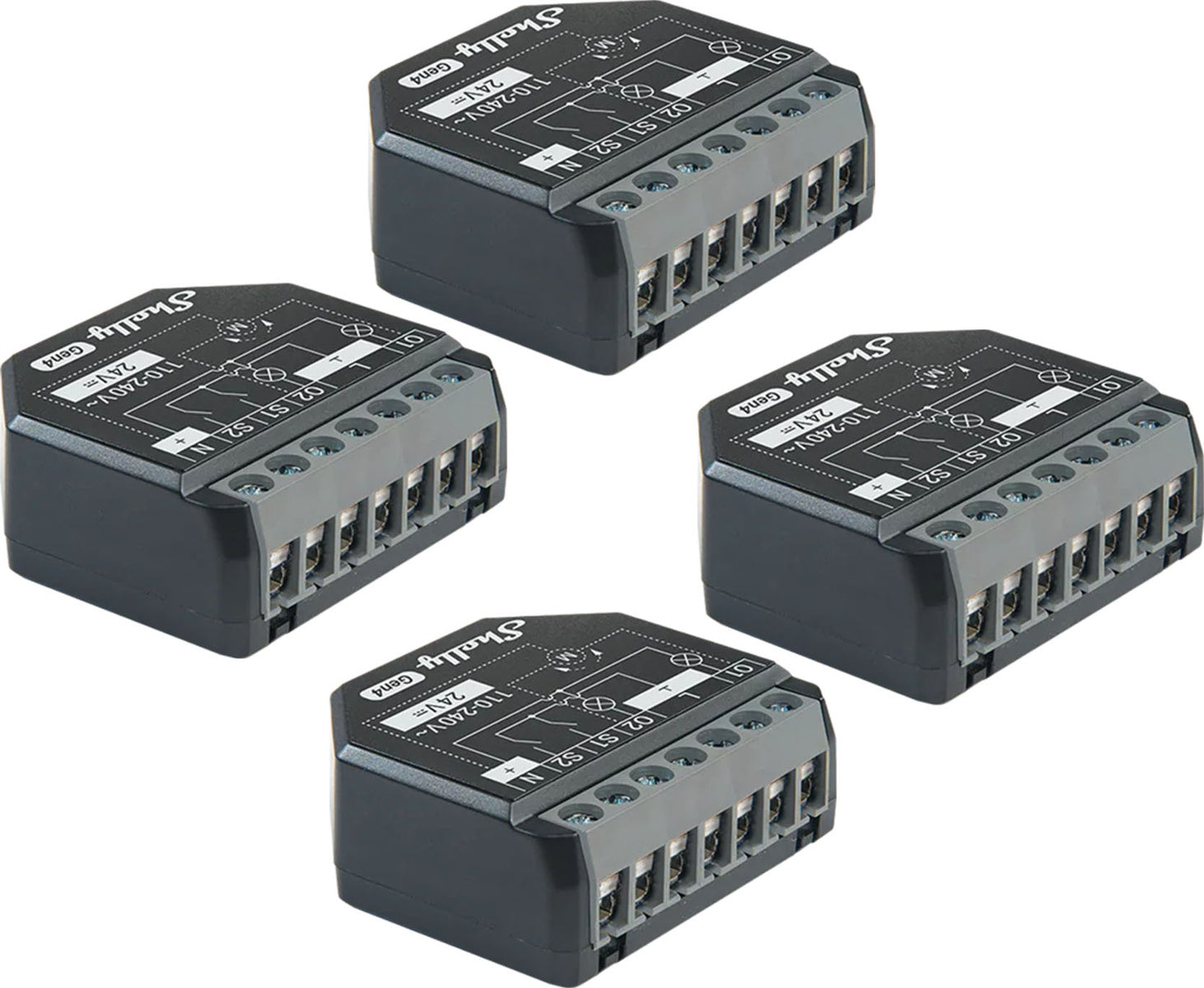Set of 4 Shelly 2PM Gen4 Zigbee/Matter Controllers - Product Image 1