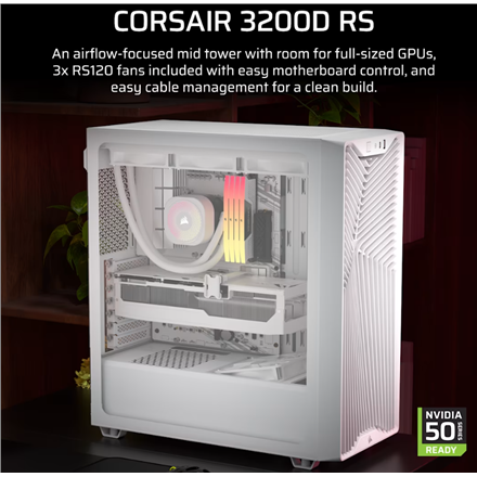 Corsair PC Case | 3200D RS | White | Mid-Tower
