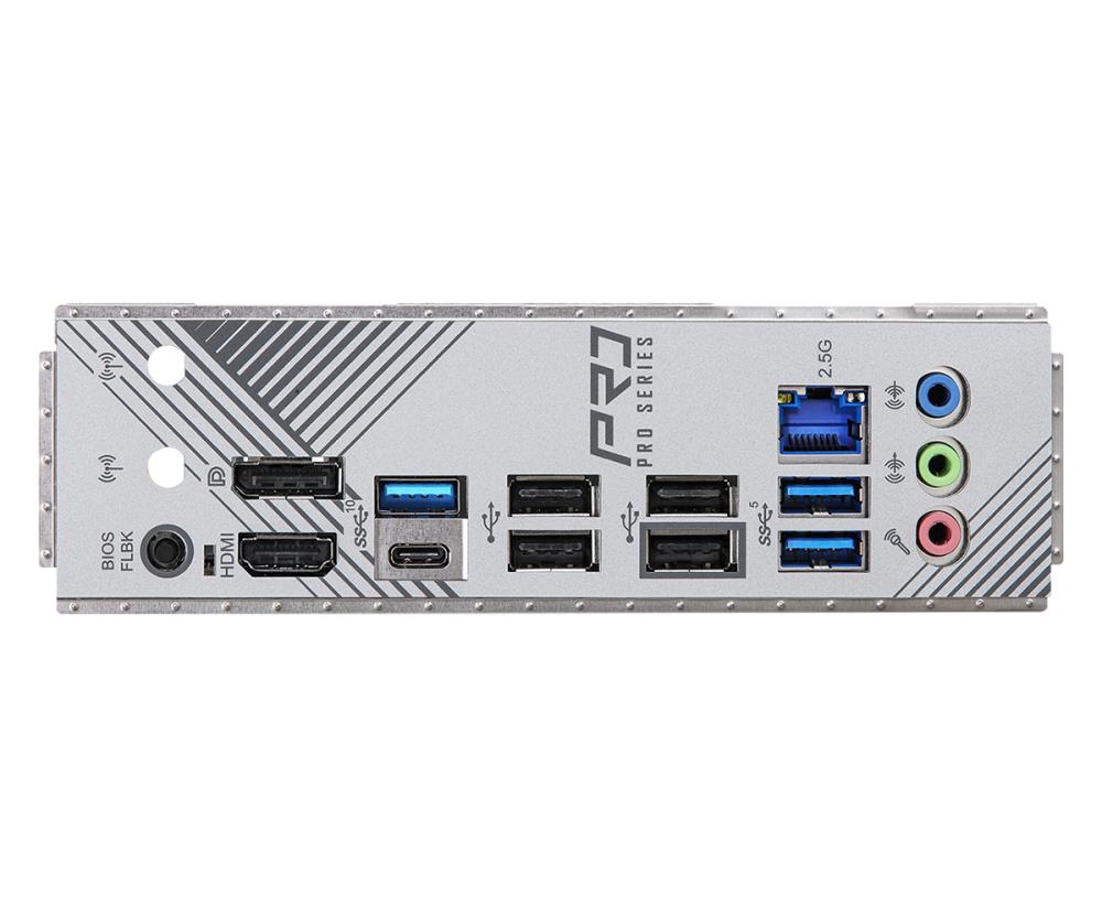 Mainboard ASROCK AMD B650 SAM5 Micro-ATX Memory DDR5 Memory slots 4 1xPCI-Express 3.0 16x 1xPCI-Express 4.0 16x 1xM.2 1xHDMI 1xDisplayPort 4xUSB 2.0 3xUSB 3.2 1xUSB-C 1xRJ45 B650MPRORS