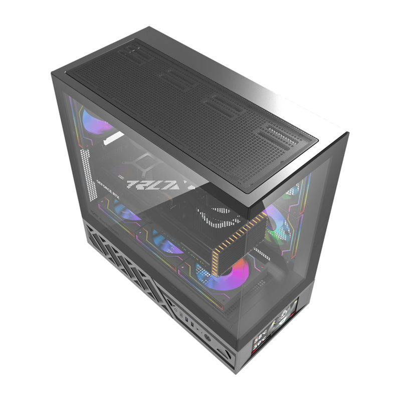 DarkFlash DS950V computer case with display (black) + 6 fans - Product Image 7