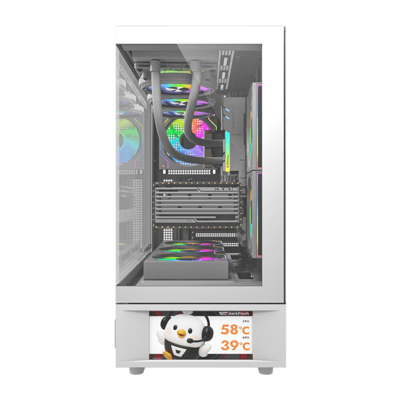 DarkFlash DS950V computer case with display (white) + 6 fans - Product Image 3
