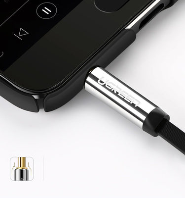 Ugreen flat cable AUX audio cable 3.5 mm mini jack 2m silver (10599)