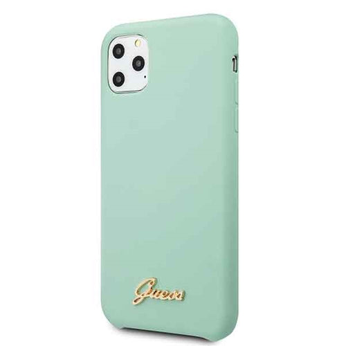Guess GUHCN58LSLMGG iPhone 11 Pro green/green hard case Silicone Vintage Gold Logo