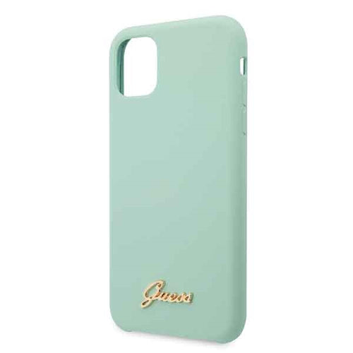 Guess GUHCN58LSLMGG iPhone 11 Pro green/green hard case Silicone Vintage Gold Logo