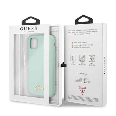 Guess GUHCN58LSLMGG iPhone 11 Pro green/green hard case Silicone Vintage Gold Logo