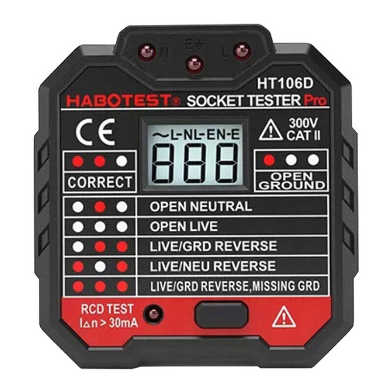 Socket tester with digital display Habotest HT106D - Image 1
