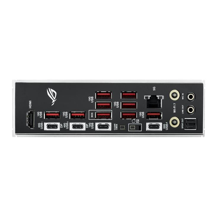 Mainboard ASUS AMD X870E SAM5 ATX Memory DDR5 Memory slots 4 1xPCI-Express 4.0 16x 1xPCI-Express 5.0 16x 5xM.2 1xHDMI 9xUSB 3.2 2xUSB-C 2xUSB4 1xOptical S/PDIF STRIXX870E-EGAMINGWIFI