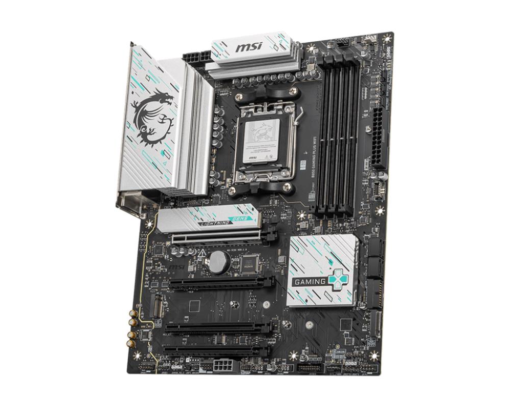 Mainboard MSI AMD B850 SAM5 ATX Memory DDR5 Memory slots 4 4xPCI-Express 16x 3xM.2 1xDisplayPort 1xAudio-In 1xAudio-Out 1xMicrophone 4xUSB 2.0 2xUSB 3.2 2xUSB-C 1xOptical S/PDIF 1xRJ45 B850GAMINGPLUSWIFI