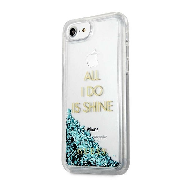 Guess GUHCP7GLUQBL iPhone 6/7/8 /SE 2020 / SE 2022 blue/blue hard case Liquid Glitter Party