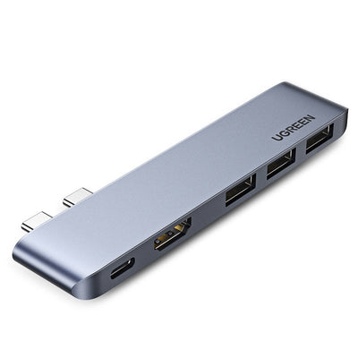 HUB Ugreen 60559 2x USB-C / USB-C PD (Thunderbolt 3, 100W, 4K 60 Hz, 10 Gbps) / HDMI 4K 30 Hz / 3x USB 3.0 for MacBook Pro / 