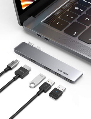 HUB Ugreen 60559 2x USB-C / USB-C PD (Thunderbolt 3, 100W, 4K 60 Hz, 10 Gbps) / HDMI 4K 30 Hz / 3x USB 3.0 for MacBook Pro / 