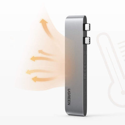 HUB Ugreen 60559 2x USB-C / USB-C PD (Thunderbolt 3, 100W, 4K 60 Hz, 10 Gbps) / HDMI 4K 30 Hz / 3x USB 3.0 for MacBook Pro / 
