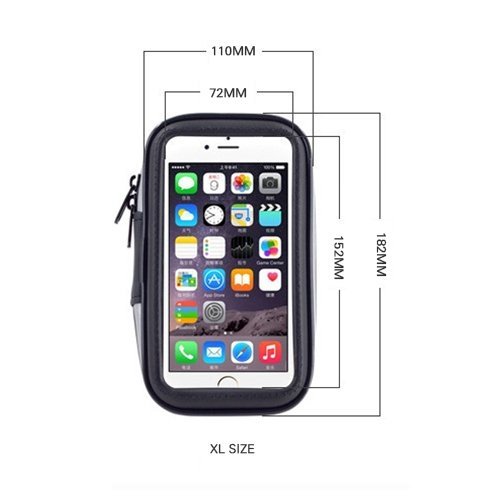 Bike Phone waterproof Mount, Universal Case Bicycle & Motorcycle Phone Holder Mount Size XL (max phone size: 165 mm x 80 mm) 