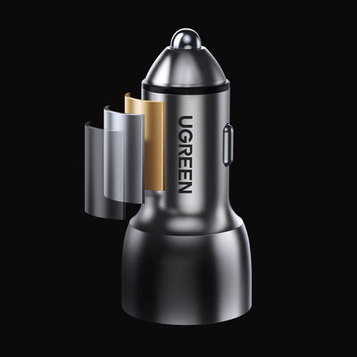 Ugreen Car Charger USB / USB Type C Quick Charge 3.0 Power Delivery 36W 3A Gray (CD213 60980)
